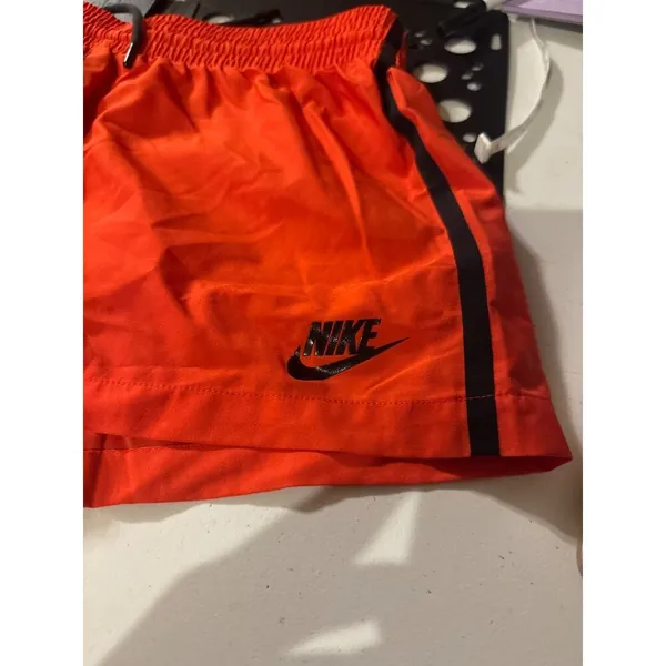 Nike Womens Orange Athletic Shorts With Black Stripe Accents - Lightweight - Image 5