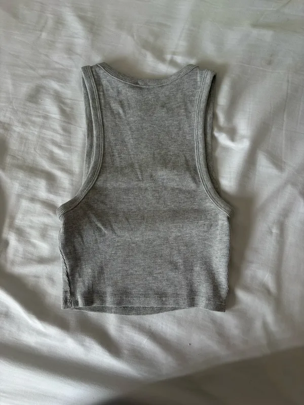 ZARA Cropped Tank Top Grey - Image 3