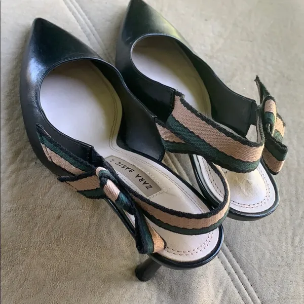 Zara black leather Heels Pumps - Image 3
