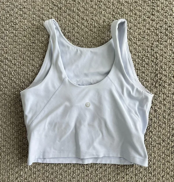 pastel blue high neck align tank - Image 2
