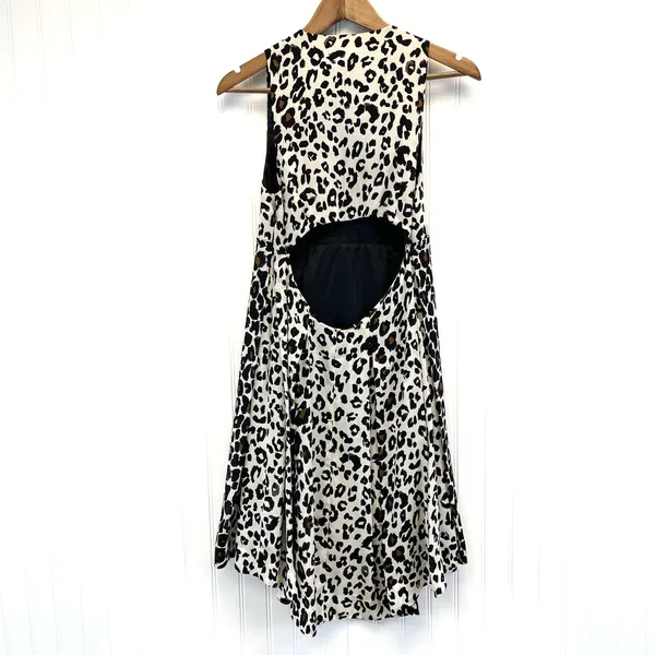 A.L.C. Frank Womens S 100% Silk Dress Leopard‎ Animal Print Cutout Back USA Made - Image 10