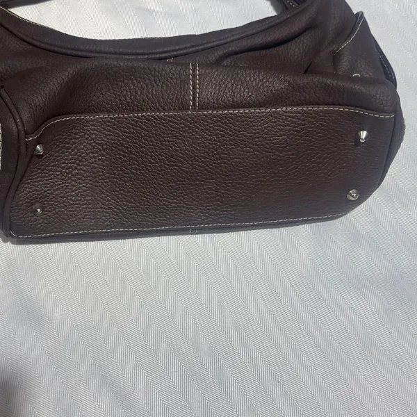 Everyday Dark Brown Pebbled Leather Shoulder Bag - Image 4