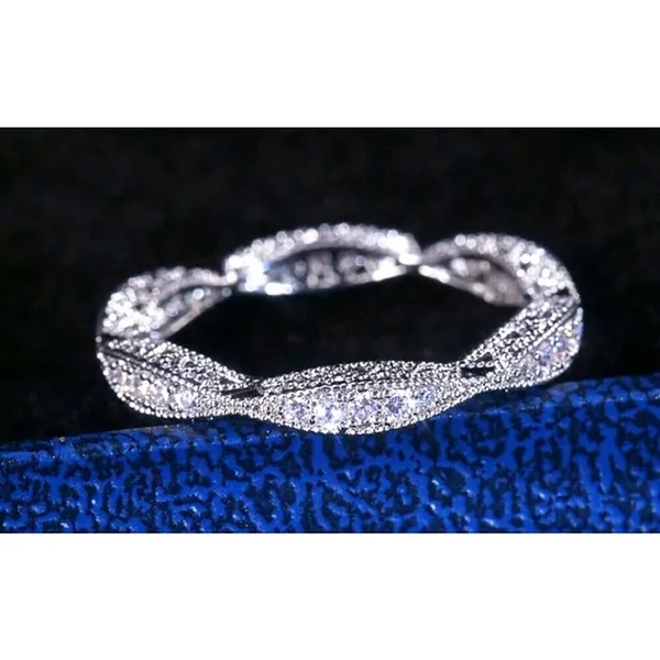 Women's‎ Gold-Plated-925 Eternity Simulated Diamond Engagement Band Ring … - Image 4