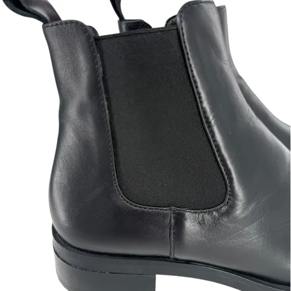 ZARA Women's Black Leather Chelsea Ankle‎ Boots Size 7.5 (EU 38) Minimalist - Image 9