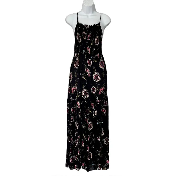 Intimately Free People Black Floral ‘Garden Party’ Smocked Maxi Dress, Size M - Image 2