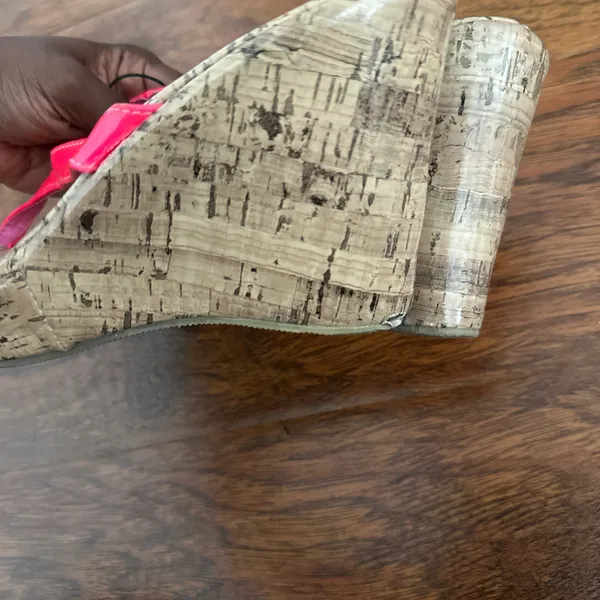 Y2K hot pink cork platform sandal White Size 8 - Image 5