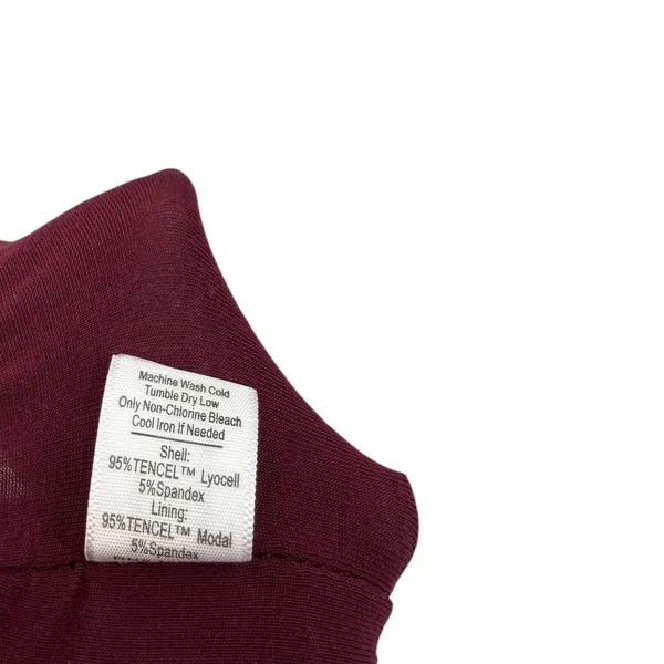 Marine Layer Lexi Mockneck Midi Dress Merlot Ribbed‎ Tencel Soft Stretch Large - Image 11