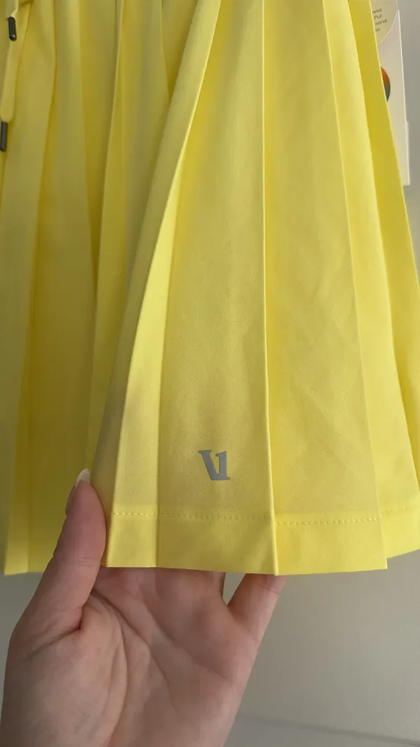 Vuori Large Clementine Pleated 15” Skirt in Sunshine Yellow - Image 5