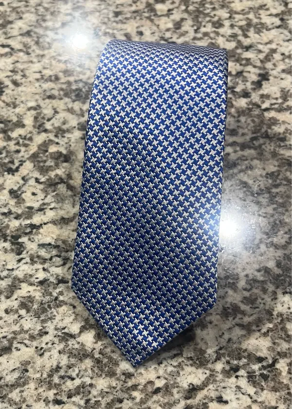 CHARLES TYRWHITT Men's 100% Silk Necktie Designer Blue - Image 2