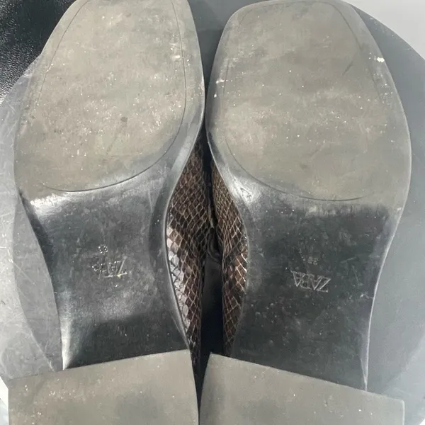 Zara‎ Brown snakeskin loafers size 6 - Image 7