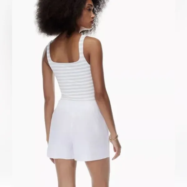 Aritzia Babaton Striped One Piece White Blue Bodysuit Women’s Small - Image 2