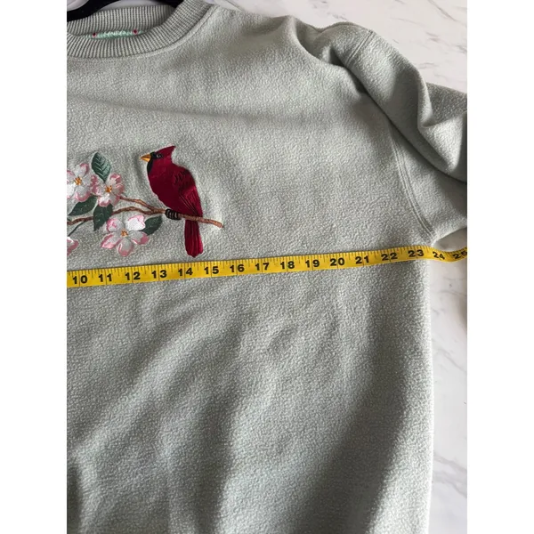 Cuffys‎ Outdoors Womens X Large Sweatshirt Cardinal Floral Embroidered Grandma - Image 4