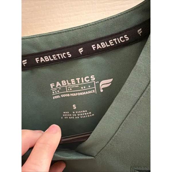 Fabletics Women's Scrub‎ Top Sz Sm Dark Green Nurse Doctor Hospital Shirt - Image 2