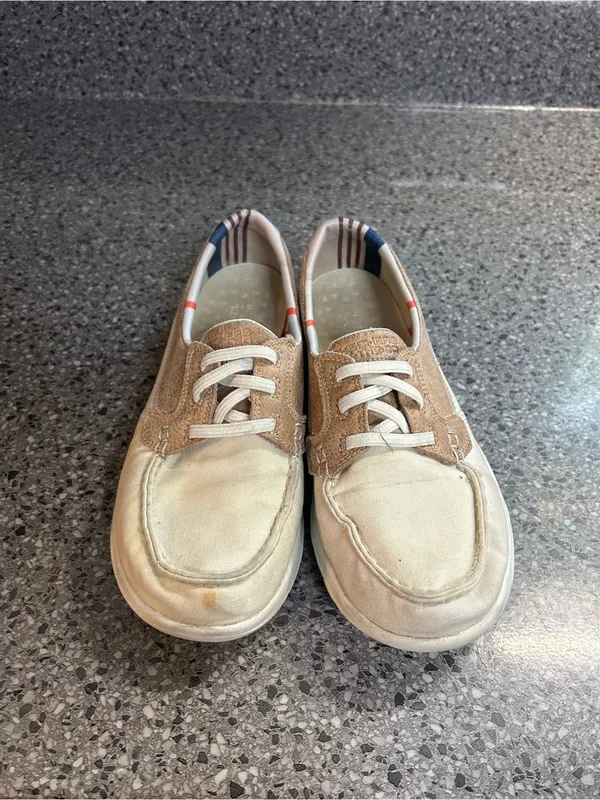 Skechers Cream and Tan Women's Sneakers - Image 4