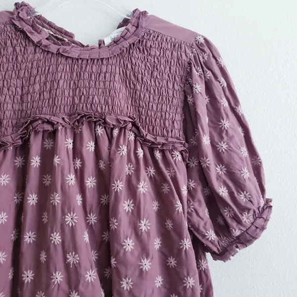 Anthropologie Embroided Peasant Short Sleeve Blouse - Image 2