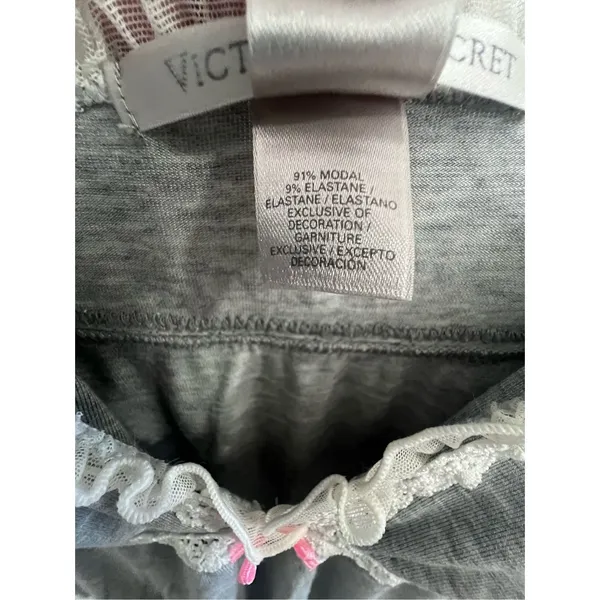 Victorias Secret Grey Spaghetti Strap Nighty Mini Dress With Lace - Image 4