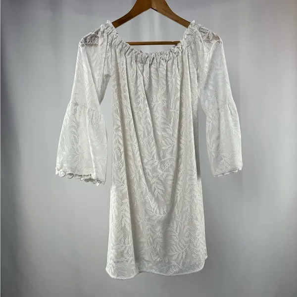 Lilly Pulitzer Nevie Lace‎ Off The Shoulder Mini Dress in White Size XXS - Image 5