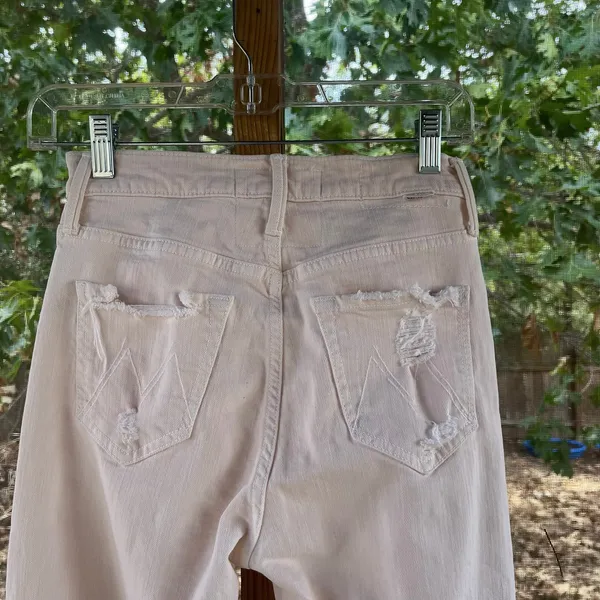 Mother Women's The Tomcat Chew Jeans Peach Wash Button Fly Size 25 - Image 5