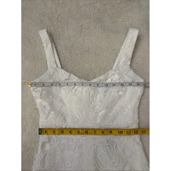 Lulus Divine Beauty White Lace Midi Dress With Pockets Size XS NWT Bridal Beach - Image 7