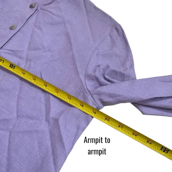 Vintage Two Potato 100% Linen Purple Hooded Pullover Coastal Resort Travel‎ M - Image 9