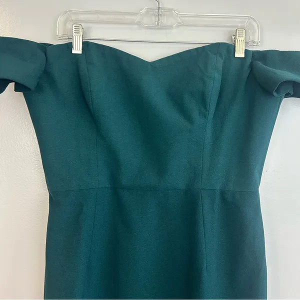 Dress the Population Bailey Pine Green Off the Shoulder Sheath/Bodycon Dress XL - Image 3