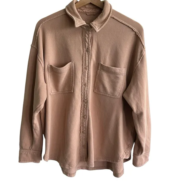 Aerie LumberJane Fleece Shirt Sz XS Boxy Oversized Cozy Button Down - Image 2