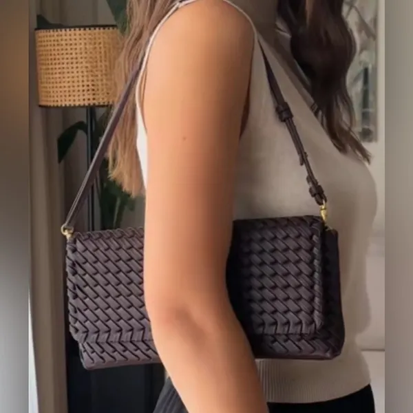 ZARA Woven Braided Clutch Wristlet‎ Purse New Cream - Image 10