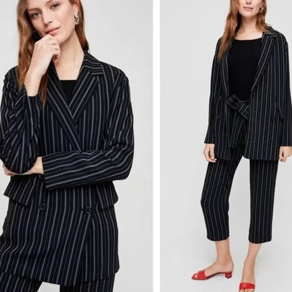 WILFRED x ARITZIA NWOT Cherrelle Pinstripe Double Breasted Blazer Jacket Small - Image 2
