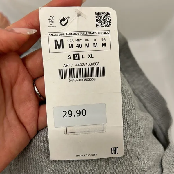 ZARA *NWT*  Gray Button-Down Cardigan - Image 10