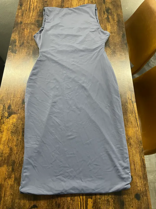 Meshki blue deep V midi dress Size 12 - Image 8