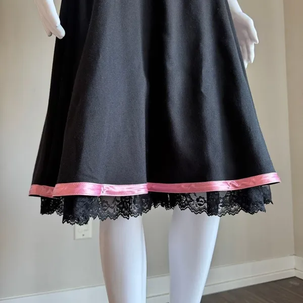 Vintage 90’s Y2K A. Byer Whimsigoth Prom Cocktail Lace Dress With Bow Detail - Image 5