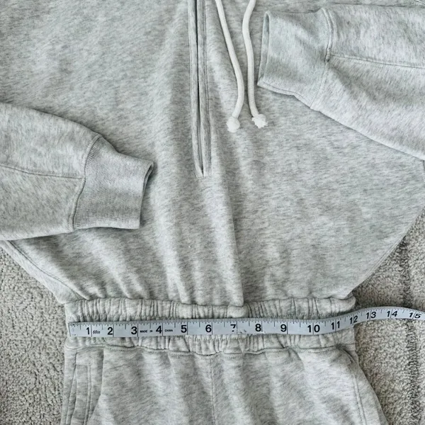 Abercrombie & Fitch Soft Hooded Gray Jumpsuit Loungewear Comfy sz XS - Image 6