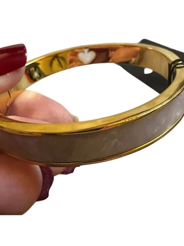 Kate Spade Gold & White Mother of Pearl Bangle Bracelet One Size - Image 7