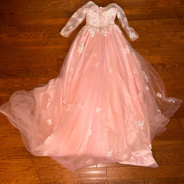 Pink Ball Gown/Prom Dress With Train - Image 5