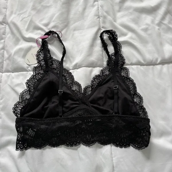 NWT Avidlove Black Floral Lace Bralette V-Neck Large Goth Grunge Dark Romantic - Image 5