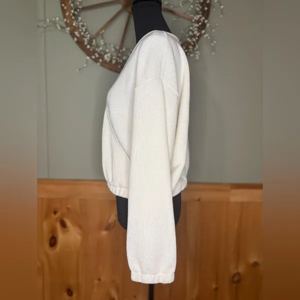 Madewell Cream V-Neck Women's Sweater - Image 3