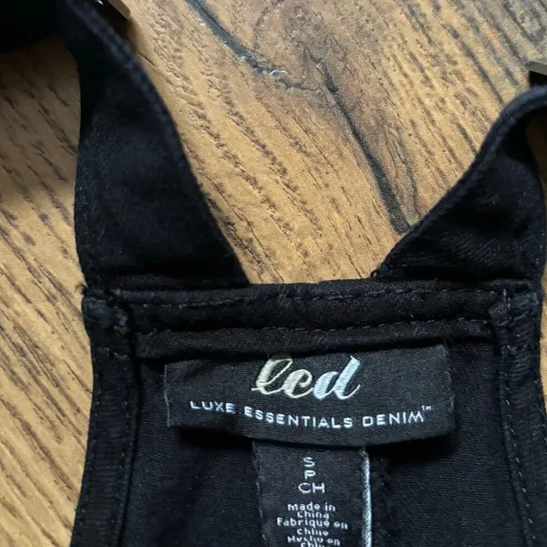 Jean Short Overalls Onesie Shortsie Shortalls Women’s Sz S Black denim Jorts - Image 5