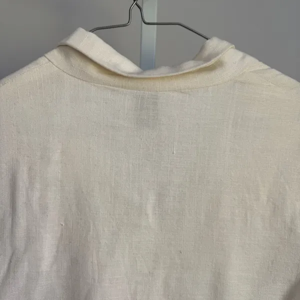 Princess Polly Crop Top Cream Button Down Short Sleeve‎ Collared Shirt - Image 6