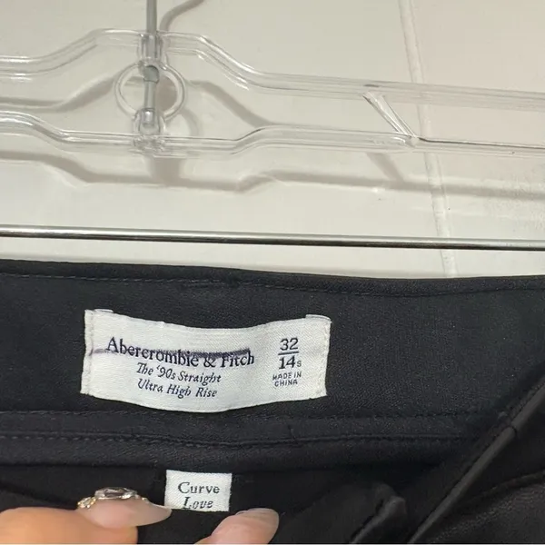 Abercrombie & Fitch 90s Straight Faux Leather Pants Black Ultra High Rise Size 1 - Image 6