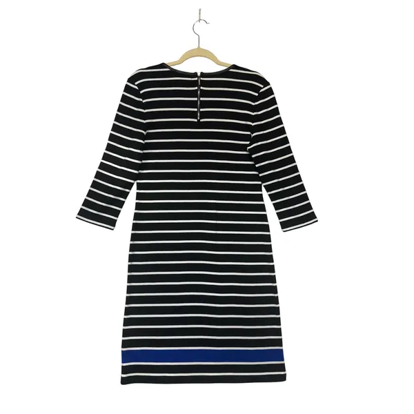 Lauren Ralph Lauren Striped‎ Sheath Dress Faux Leather Nautical Professional M - Image 4