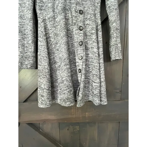 Altar'd State Gray‎ Marl Knit Asymmetrical Button Dress Medium Skater Grunge - Image 4