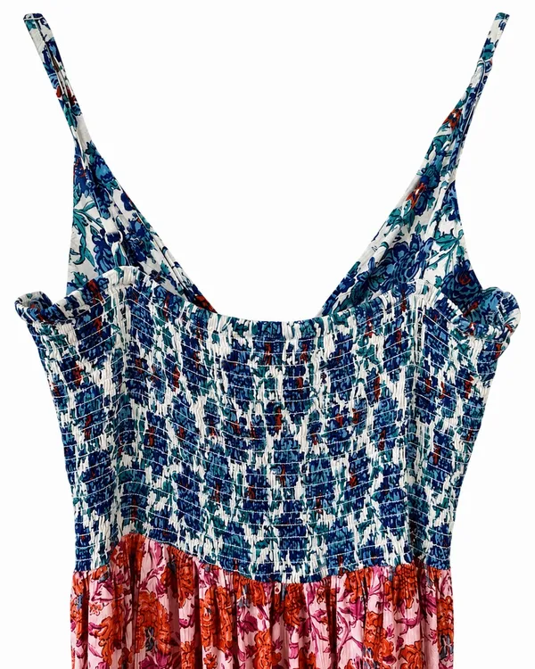 918 Angie XL Floral Patchwork Boho Midi Dress - Image 7