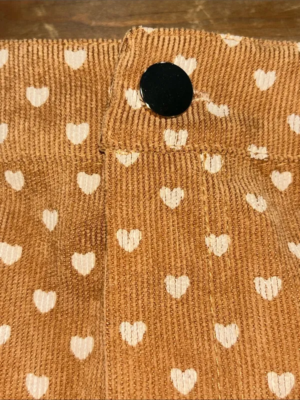 Le Lis Collection Women’s Small Heart Print Corduroy Crop Top & Mini Skirt Set - Image 7