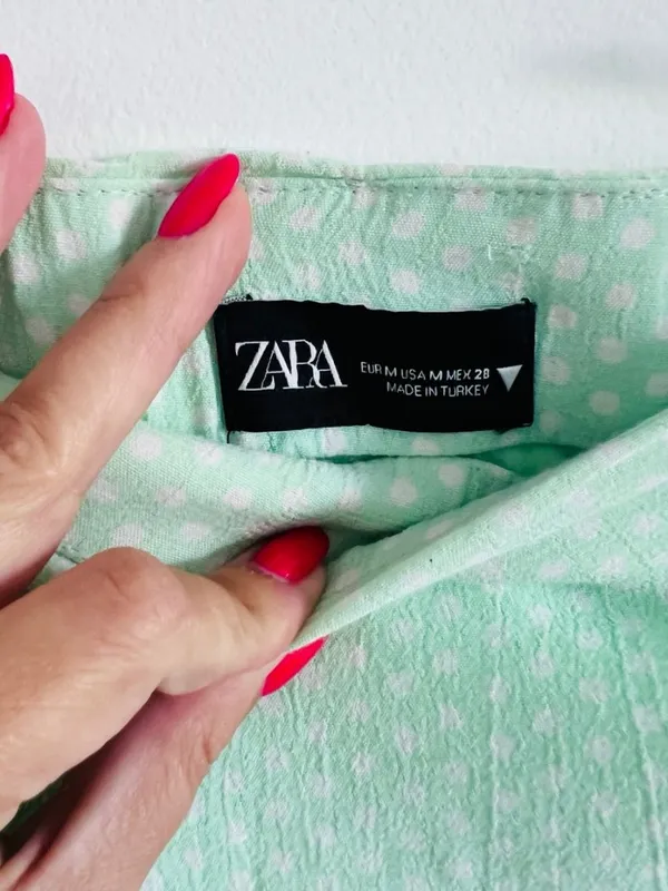 Zara Mint Polka Dot Ruffle Mini Skort Coquette Cottagecore - Image 2