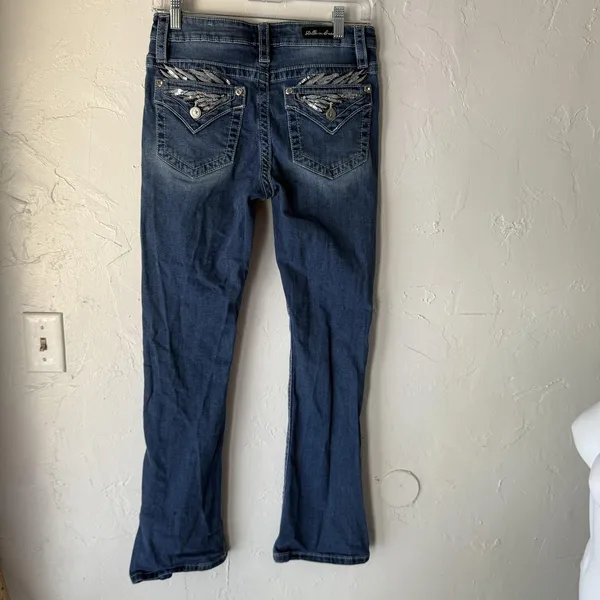 Stella in‎ Dreams Jeans Womens 9 29 Mid Rise Bootcut Sequin Pocket Denim SR116 - Image 10