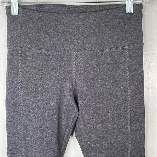 ALO Yoga Gray Capri Cropped Leggings Teal Black Stripe Sz S - Image 2