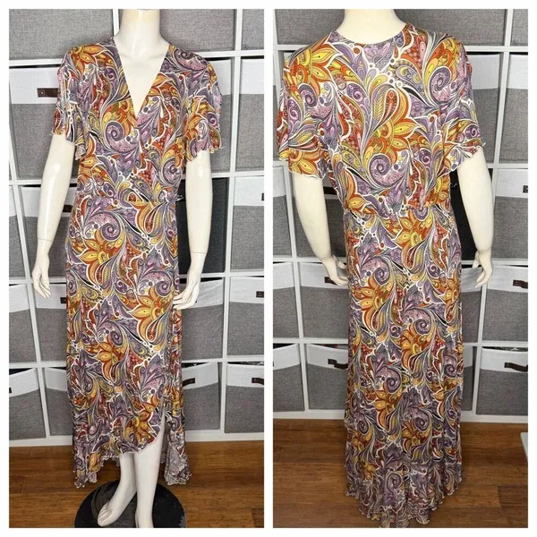 LASCANA Women's Printed Side Slit Maxi Dress Size 10 - Image 3