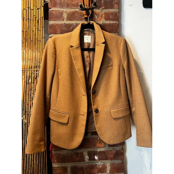 GAP The Academy Blazer 4 Camel Tan Wool Blend Preppy Dark Academia Schoolboy - Image 2