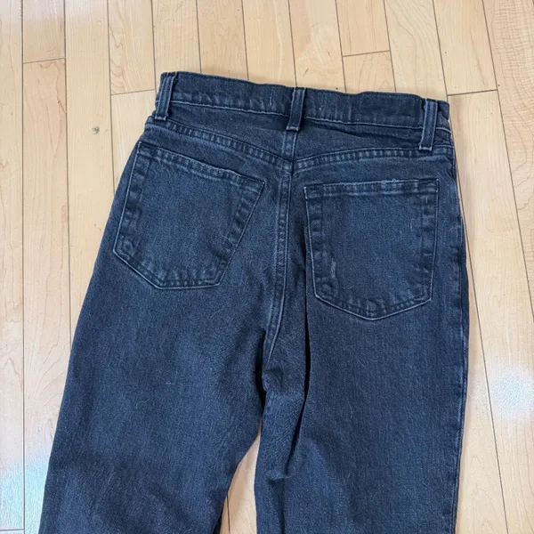 Abercrombie & Fitch 90s Straight Ultra High Rise Black Denim Distressed Jeans 26 - Image 9