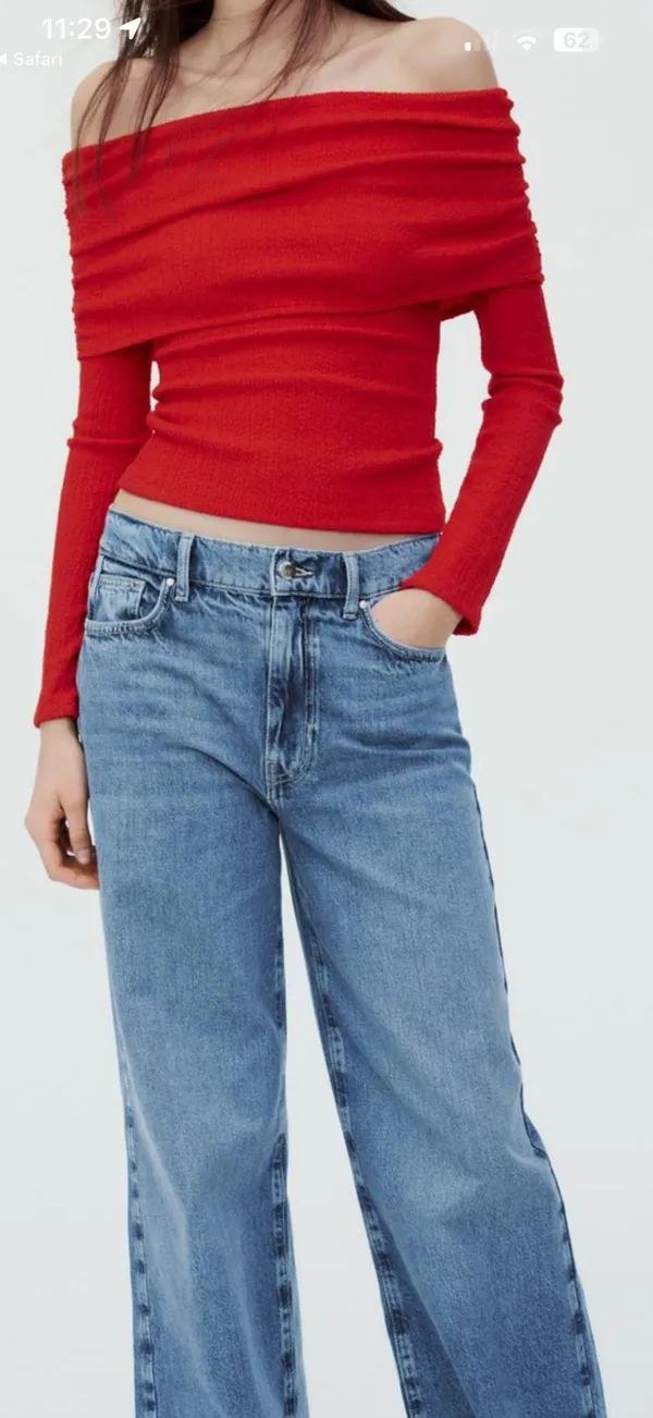 Zara Women-Off-The-Shoulder Textured Top - Image 2